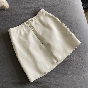 White Pleather Mini Skirt